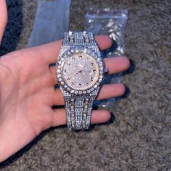 Rose gold AP moissanite watch fits all sizes