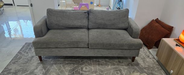 Set [2] couches / love seat sofas - grey color