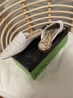 Sam Edelman White Leather Mules