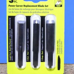 3-Piece Ryobi Power Carver Replacement Blade Set A33301 Straight U-Gouge V-Chise