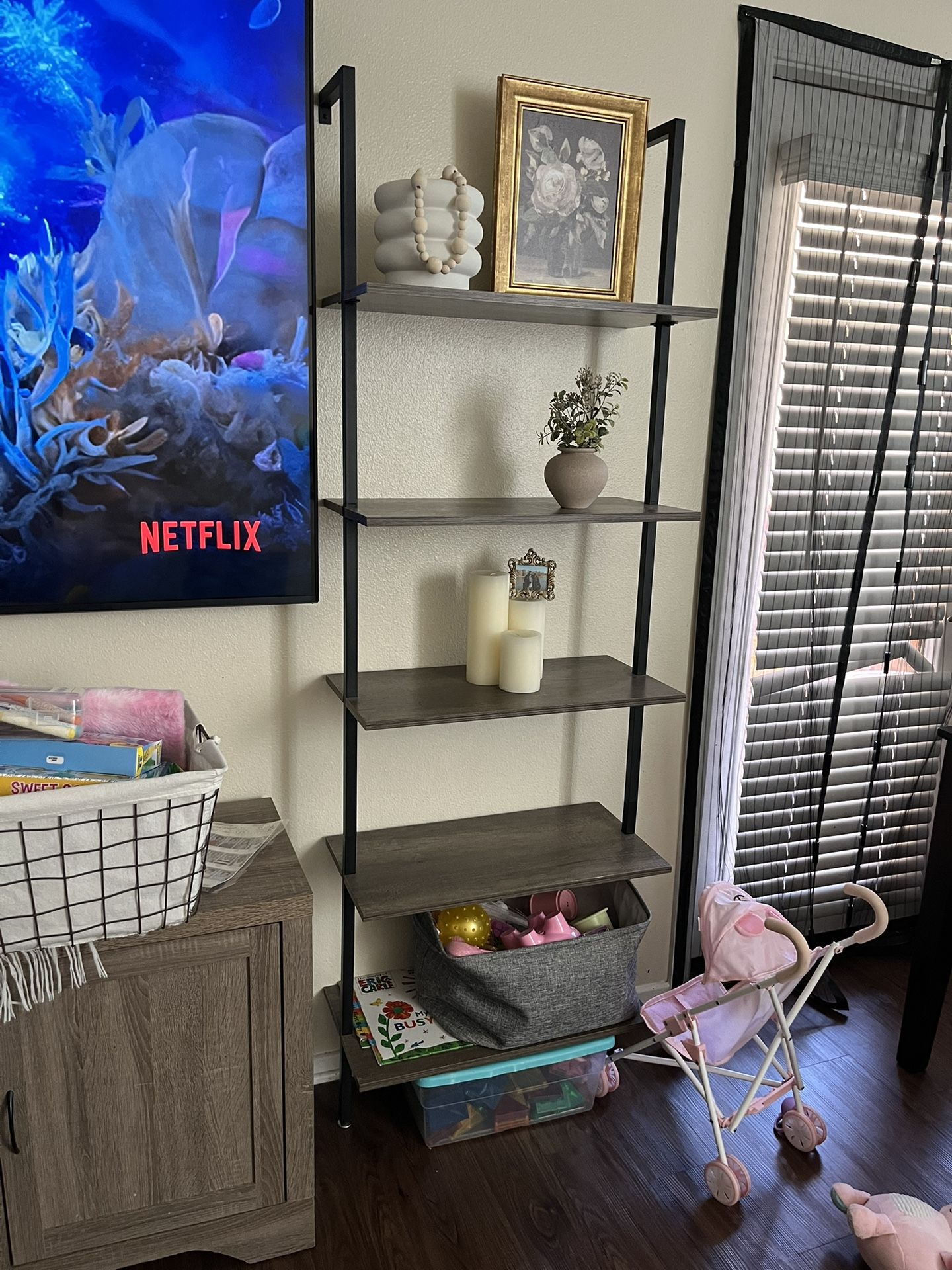 Metal Shelving Faux Wood 