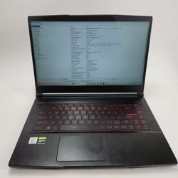 MSI Thin GF65 16W1 15.6" i7-10750H 2.6GHz 8GB RAM 512GB SSD GeForce GTX 1660 Ti