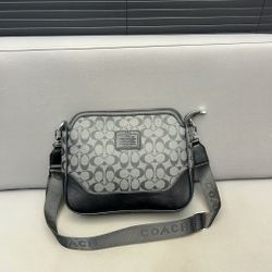 Men's grey shoulder bag or crossbody bag