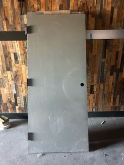 Exterior welded door frame & metal door