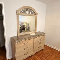Beautiful Bedroom Mirror Plus Matching Night Stand 