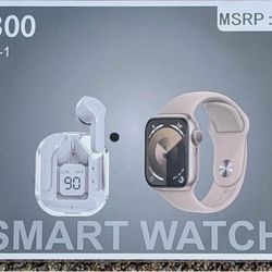 D300 8-IN-1 Smart Watch Incl. Ear Buds & 8 Wrist Straps