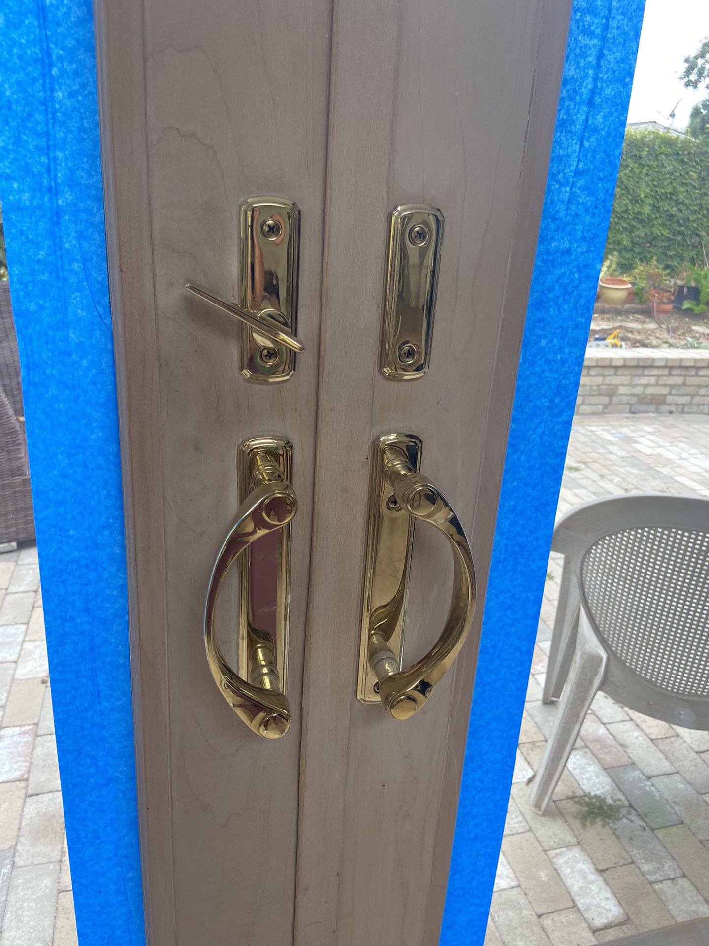Andersen bronze double sliding door handles (4 panel)