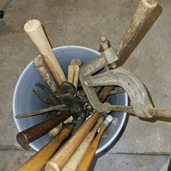 Bucket Of Antique Tools