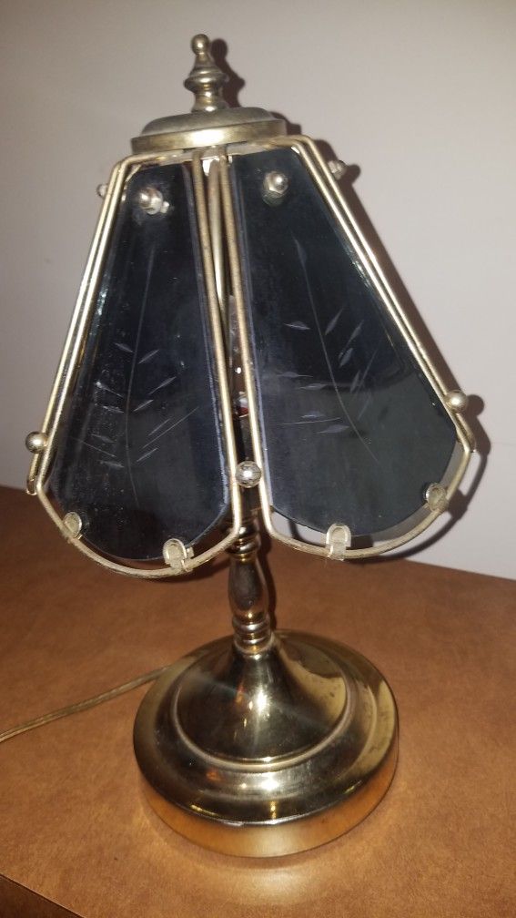 Small Brass and Glass Lamp