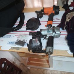 Hitachi Nv 15@b2 Nail Gun With Never Feed And Extra Gun For Parts Extra Feed Spool Also