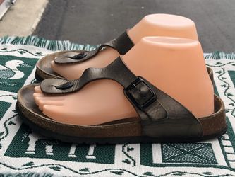 Papillio By BIRKENSTOCK Unisex’s Copper Brown Leather T-Strap Slip-On Sandals Size M5,W7