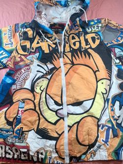 Garfield x Members Only All Over Print Hooded Windbreaker Jacket 1550