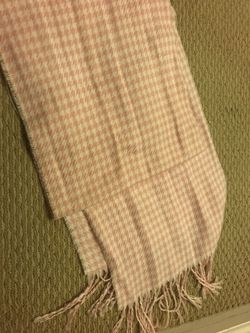 Pink gingham style scarf