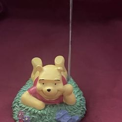 Vintage WINNIE the Pooh Figurine Photo Holder Clip Memo Notes 5”, Hard To Find!!