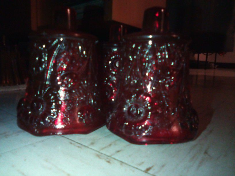Red Daisy Candle Holders