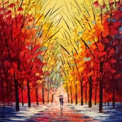 Slava Llyayev, Walking In The Rain 27 X 27 Lithograph 