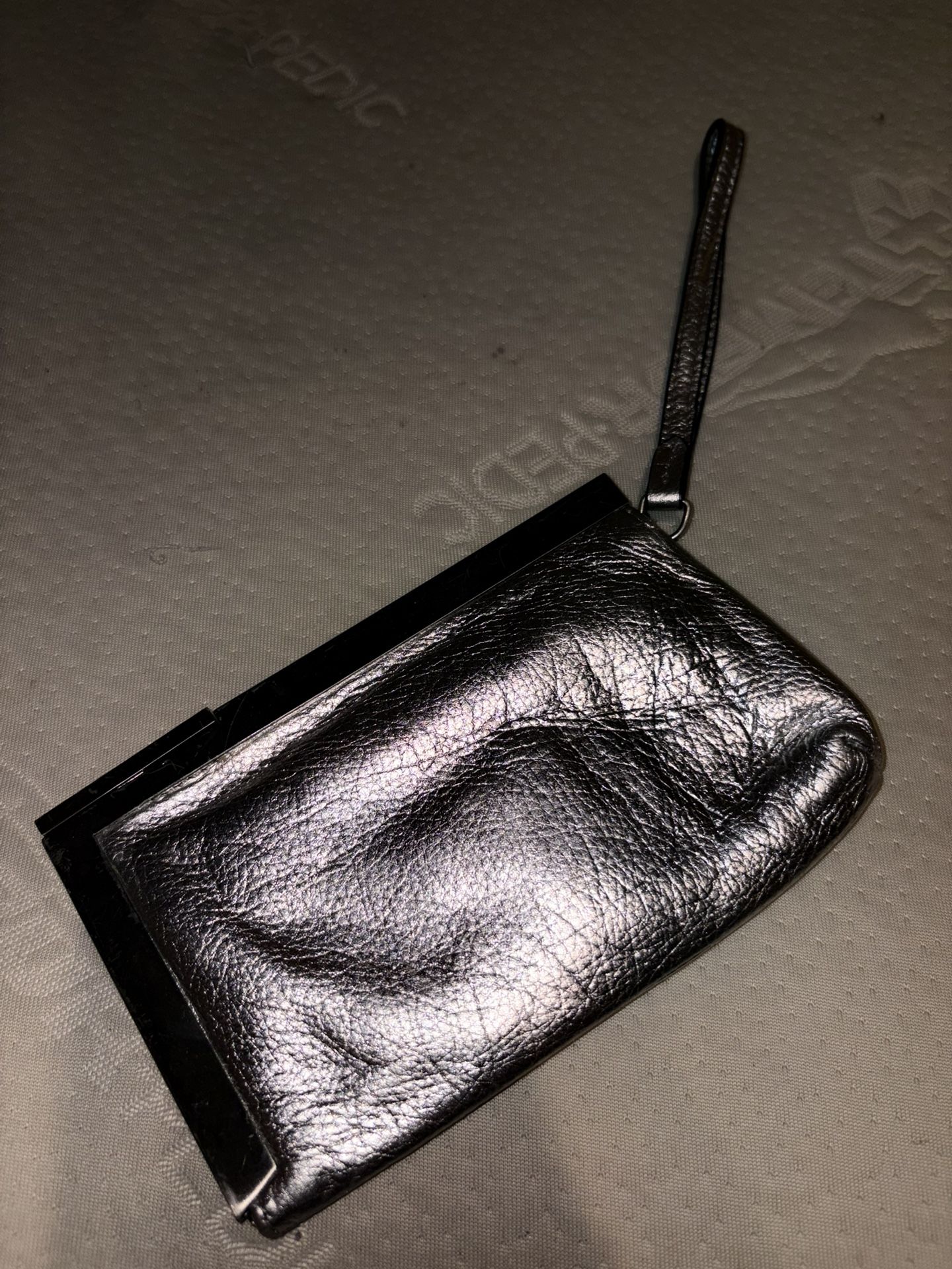 Calvin Klein Black Wristlet Wallet Zip Around Cluth Wallet VINTAGE