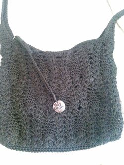 Crochet black purse from The sak