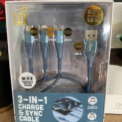 3 In 1 Charging Cable & Sync Cable