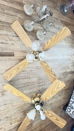 2 ceiling fan one light fixture