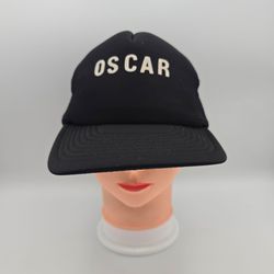Vintage Sportcap Oscar Print Trucker Black Adjustable SnapbackHat