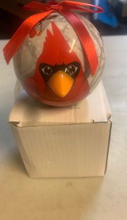 Blinking Cardinal Christmas Ornament Plastic And Comes With 3 Batteries
