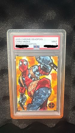 2025 Chrome Deadpool Chris Meeks Sketch Card PSA 9