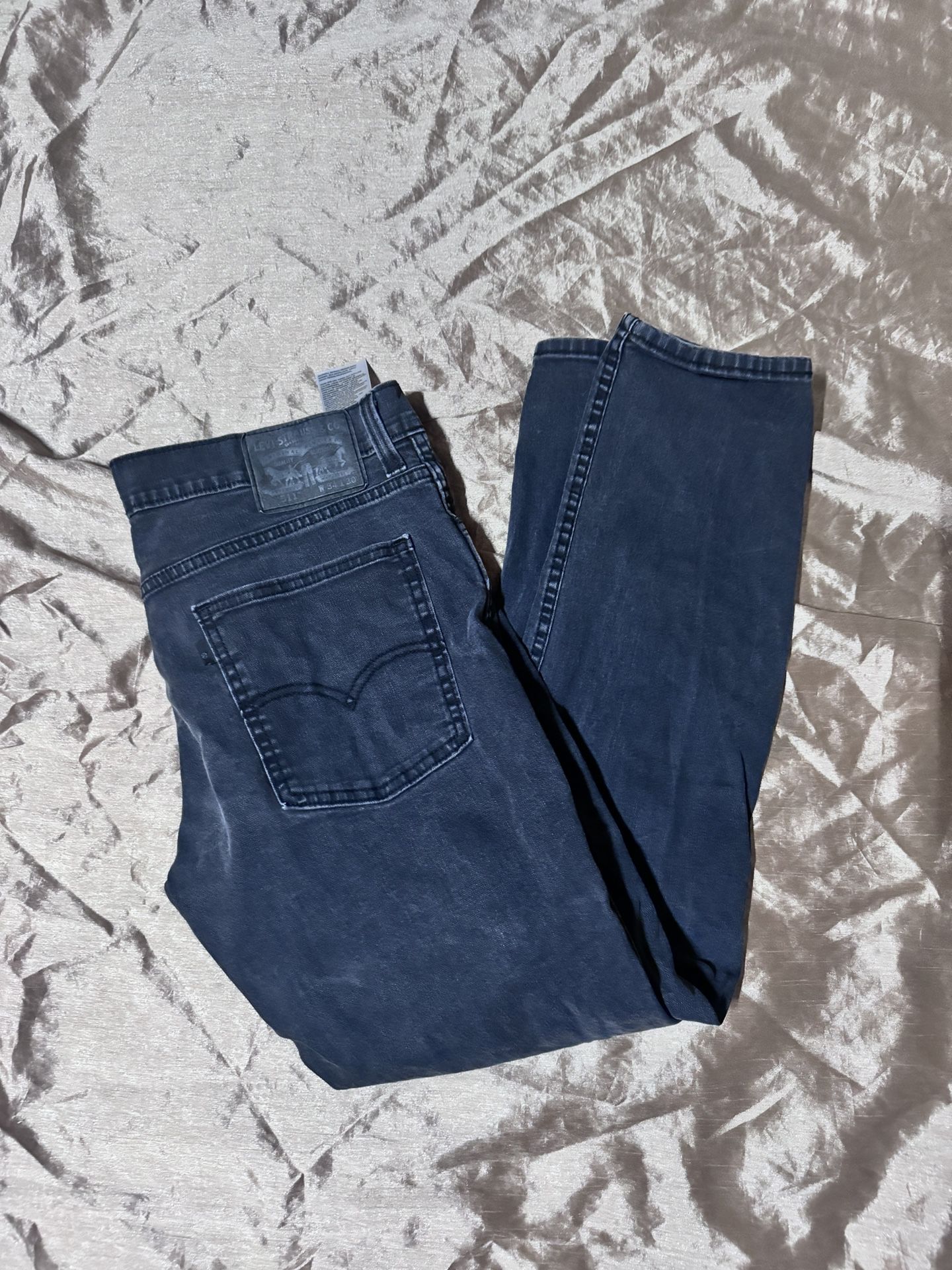 Levi’s 511 Jeans Mens 34x30 Black Slim Straight Leg Dark Wash Denim Stretch Pant