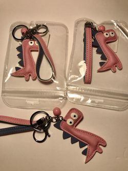 Pink Dinosaur keychain