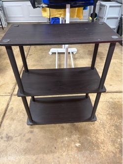 Three level black shelf