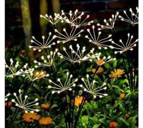 Solar Garden Lights 2 Pack Twinkling Solar Firework Lights with 2 Modes 120LED, Solar-Powered Light for Outside Yard Pathway Garden Decor Outdoor Wate