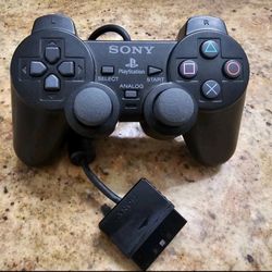 Sony PS2 BLACK Wired Controller OEM DualShock PlayStation 2 AUTHENTIC 