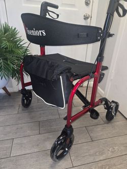 Bariatric Rollator Walker, 23" Wide Seat, max weight 500 lbs