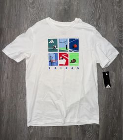 Adidas White Sports Graphic T-Shirt