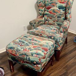 Wingback Chair & Ottoman 