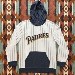 MLB San Diego Padres SGA Pinstripe Hooded Long Sleeve Unisex Small