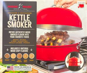 Nordic Ware Deluxe Kettle Smoker with 5 Woodchip Varieties