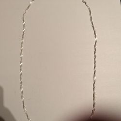 34" Long Vintage Sterling Silver Necklace