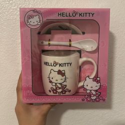 Hello Kitty Cup With Spoon And Plate Set