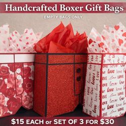 Custom Handcrafted Boxer Gift Bags | Set of 3 for $30