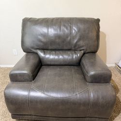 Dark Gray Faux Leather Recliner