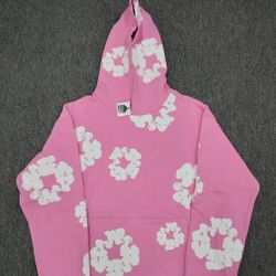 Pink denim tears hoodie