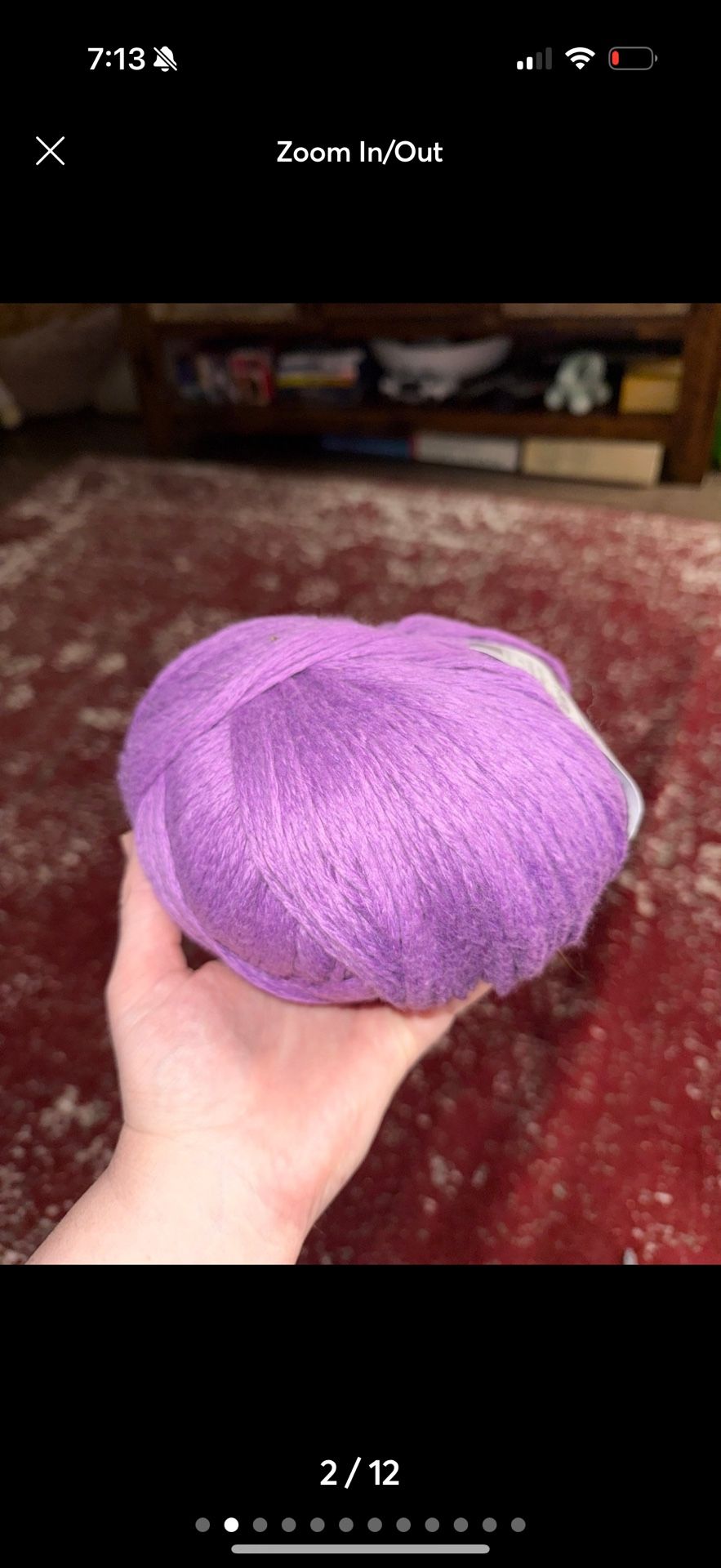large Loops & Threads Crème Cotton purple yarn