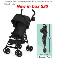 New in box compact light weight stroller $30 firm cash only pick up East Palmdale 