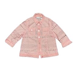 Pink Draper's & Damon's Eyelet Jacket Women's Size Large