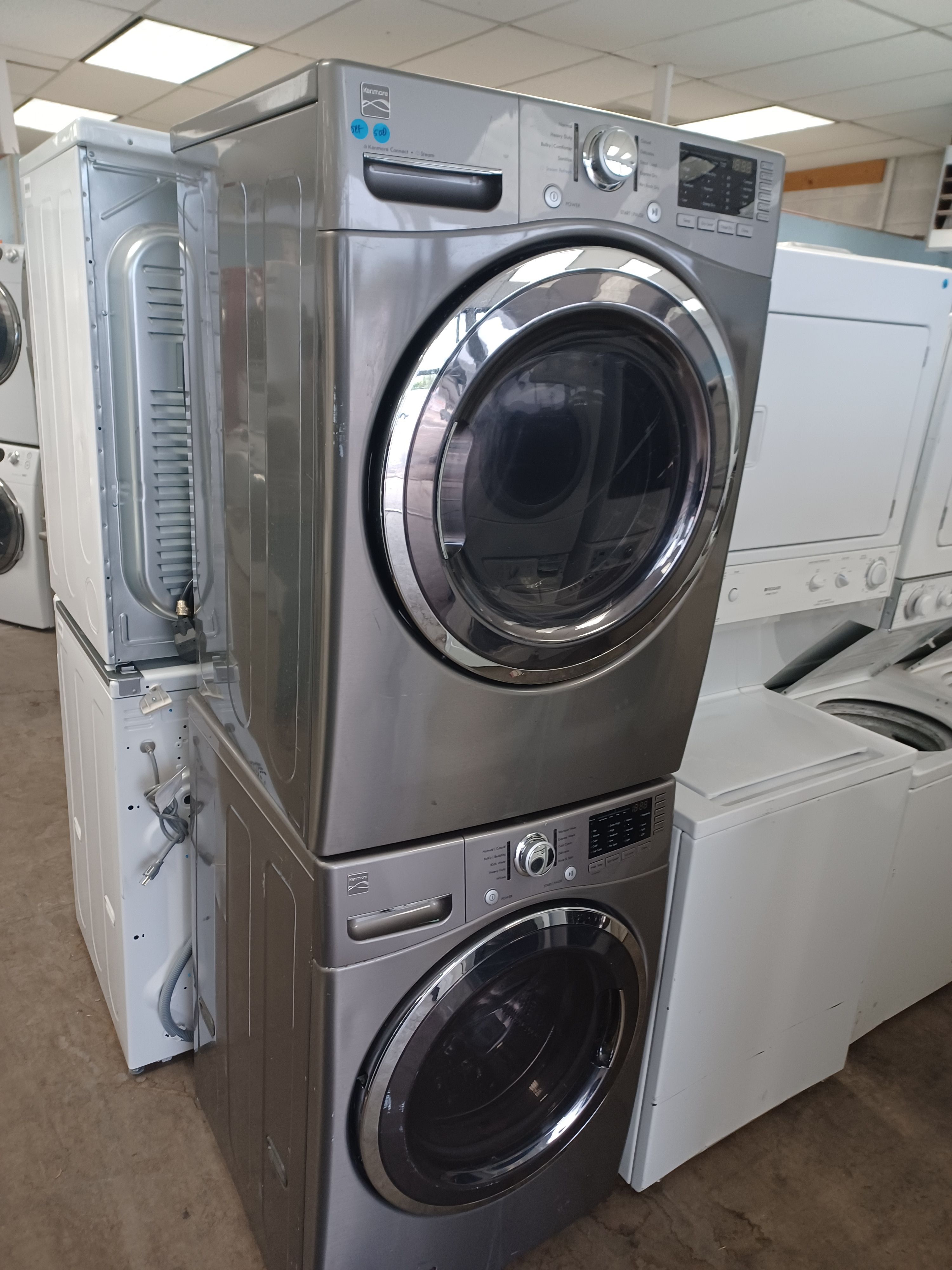 KENMORE GRAY FRONT LOAD WASHER AND ELECTRIC DRYER SET