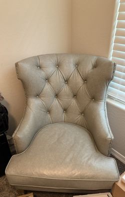 Gray Wingback Chair