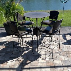 Reata Pub Table and Four Barstools 