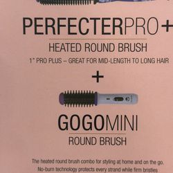 Calista PerfecterPro Heated Round Brush + GoGo Mini Brush (Iris Purple) 1”