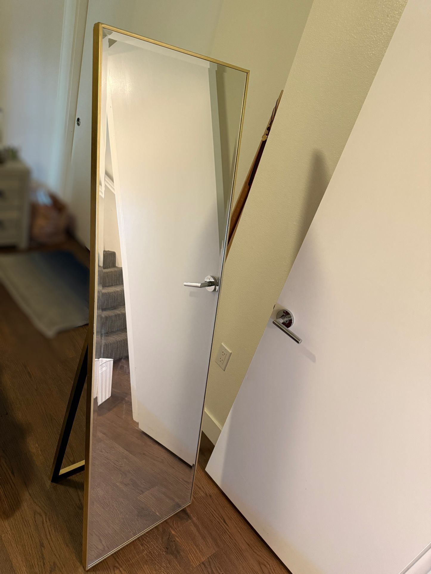 Gold Mirror (standing, wall hung, leaned) NEED GONE 7/4